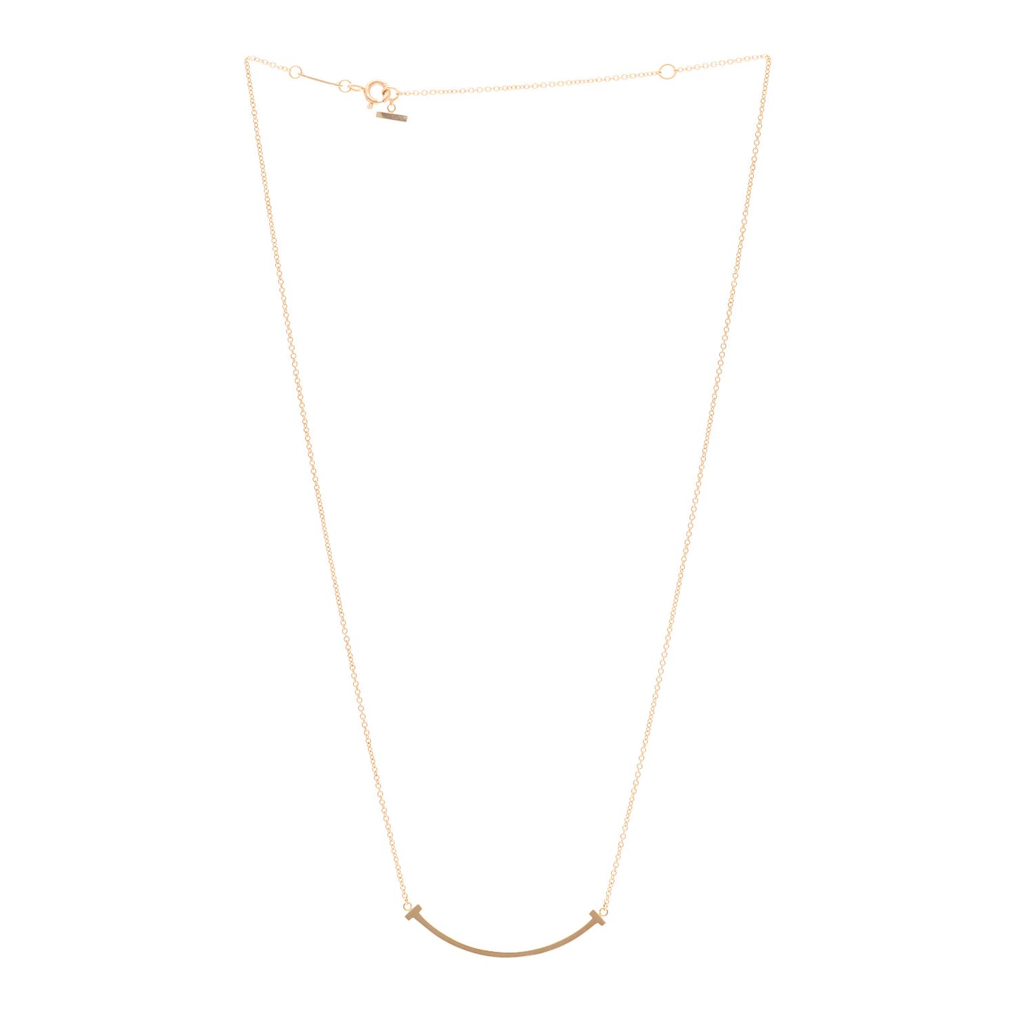 18K Rose Gold Small T Smile Pendant Necklace