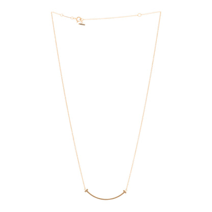 Tiffany 18K Rose Gold Small T Smile Pendant Necklace 3 of 4