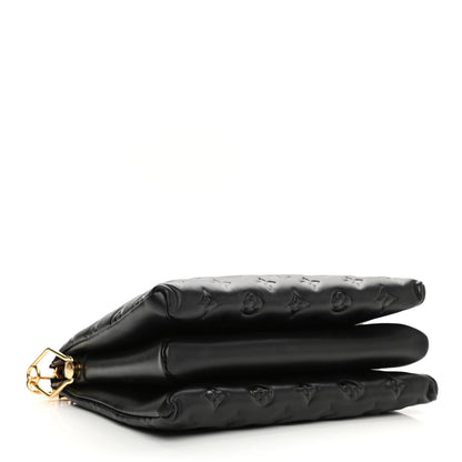 Louis Vuitton Lambskin Embossed Monogram Coussin PM Black 4 of 9