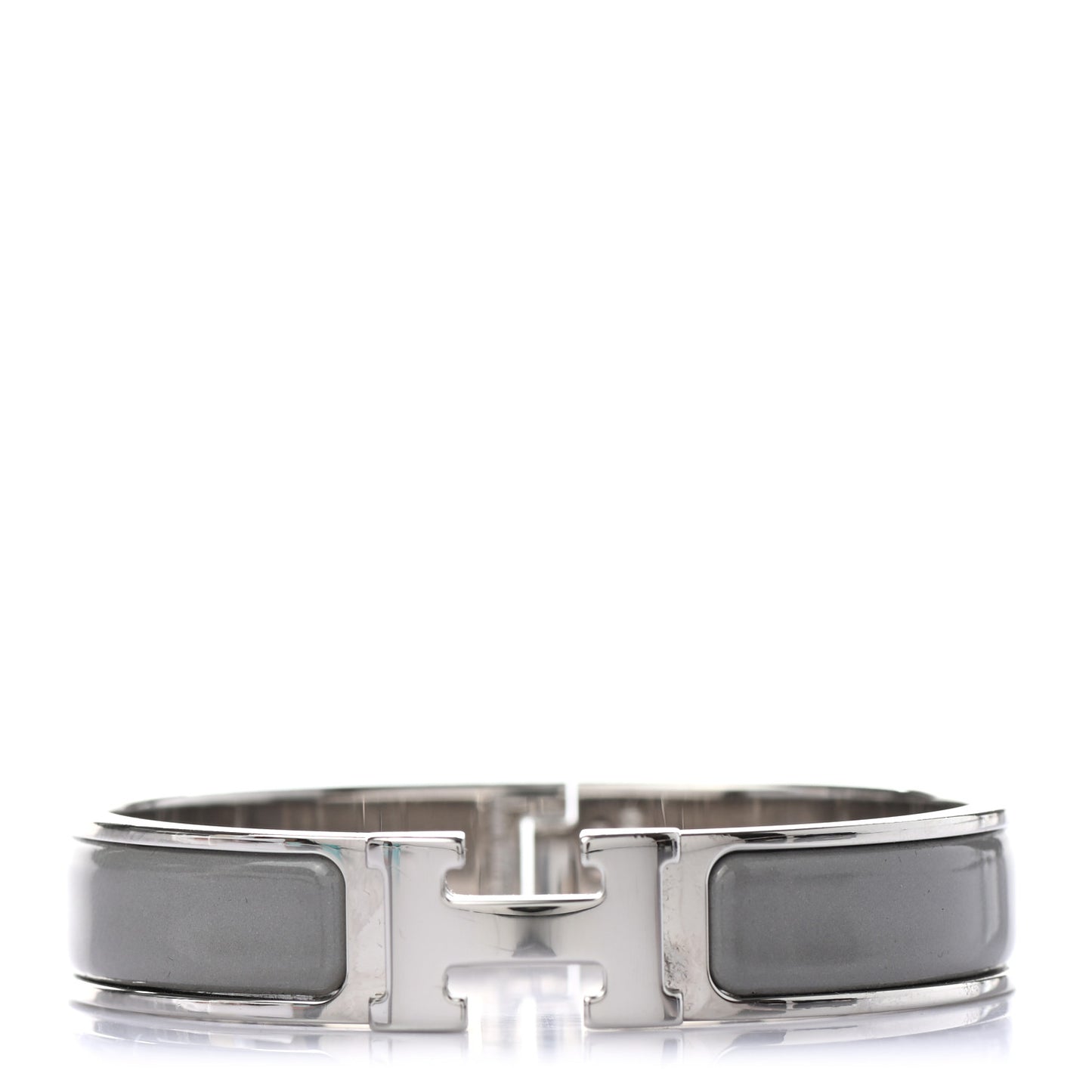 Enamel Narrow Clic Clac H Bracelet PM Gris Macadam