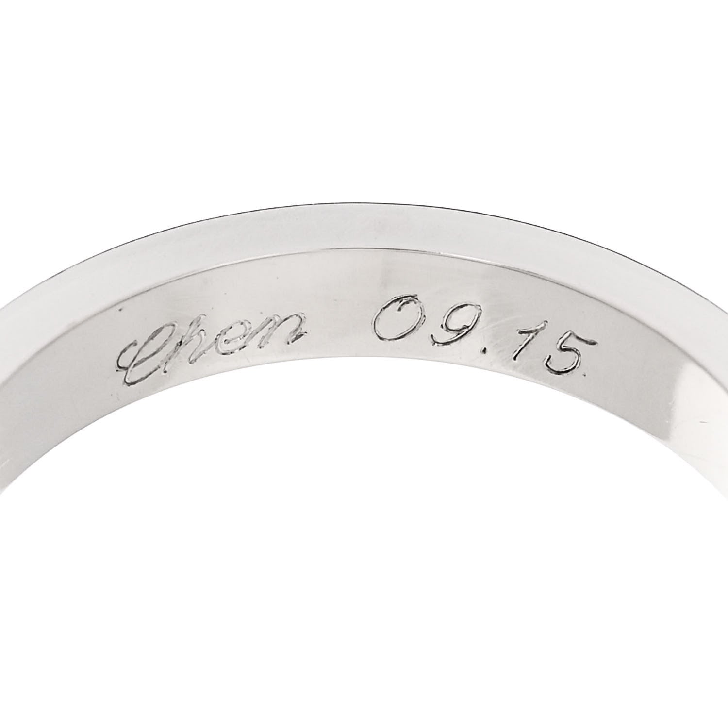 Cartier Platinum 2 Diamond 3mm C De Cartier Wedding Band Ring 52 6 6 of 7