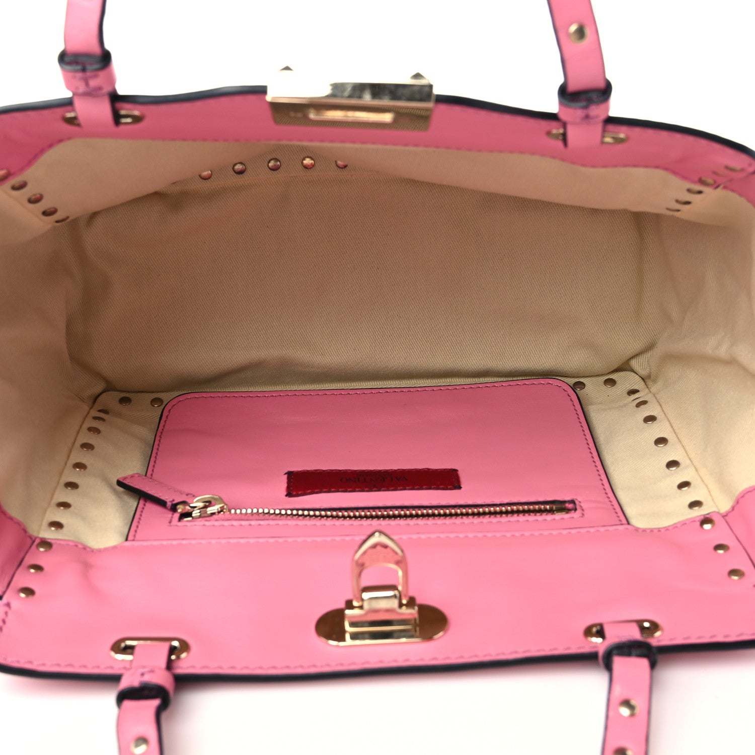 Valentino Garavani Vitello Small Rockstud Tote Ninphea 4 of 10