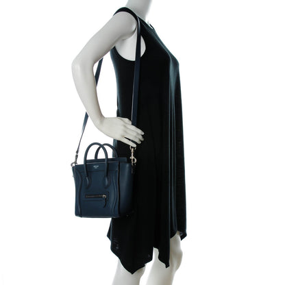 Celine Drummed Calfskin Nano Luggage Orage 2 of 8