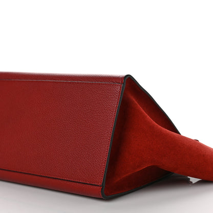 Celine Drummed Calfskin Suede Small Trapeze Merlot 8 of 8