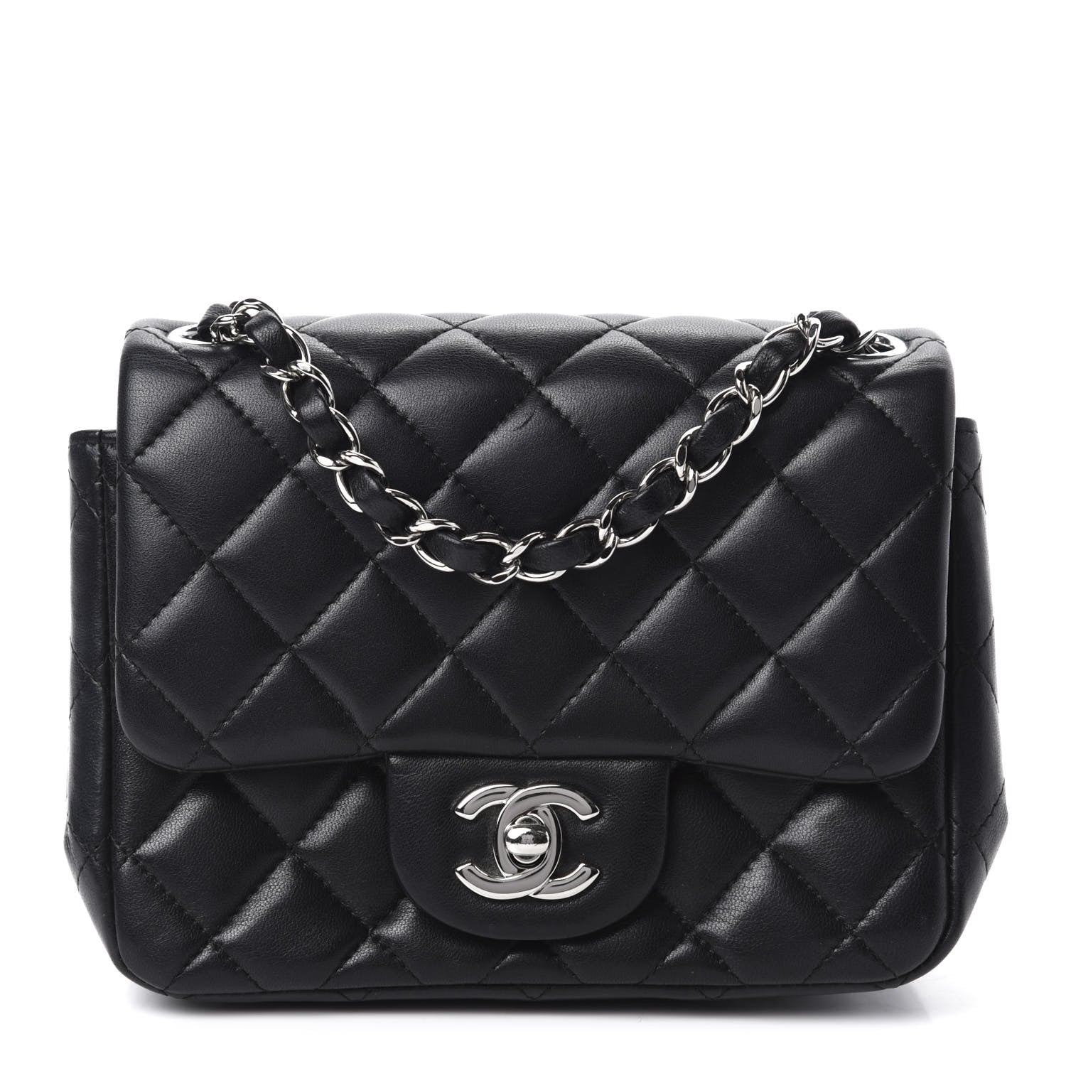 Chanel Lambskin Quilted Mini Square Flap Black 1 of 12