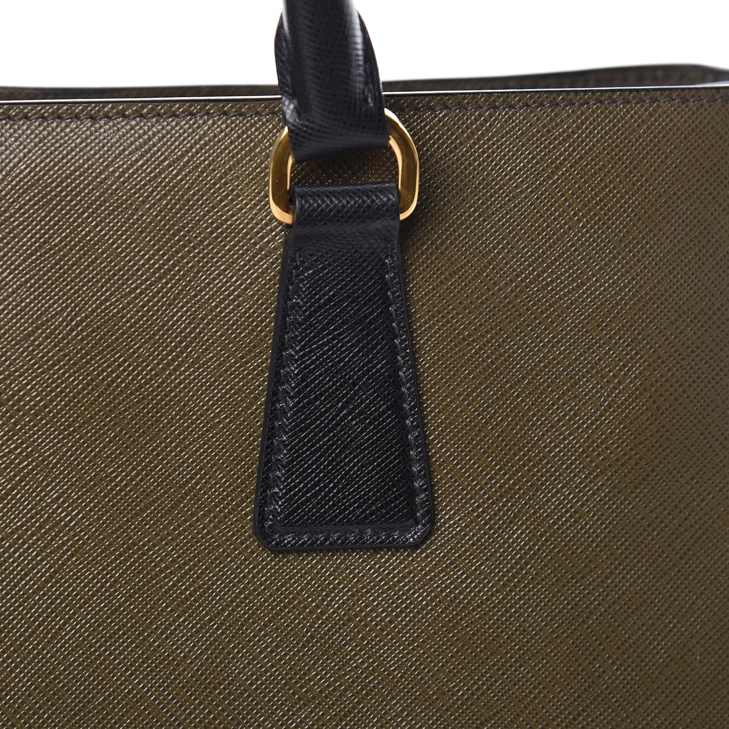 Saffiano Lux Bi-Color Medium Tote Militare Black