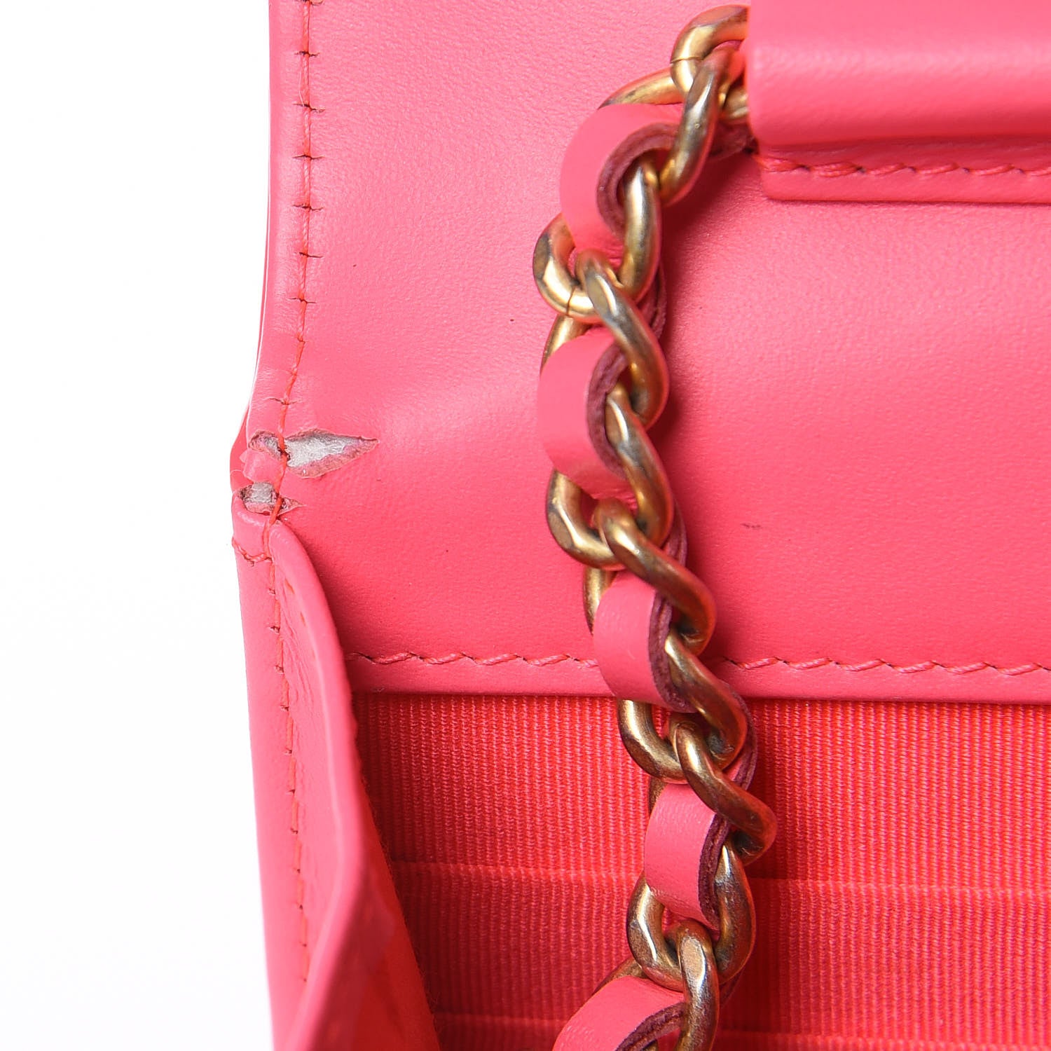Chanel Patent Calfskin Quilted Boy Wallet On Chain WOC Pink 12 of 12