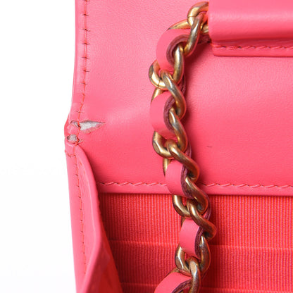 Chanel Patent Calfskin Quilted Boy Wallet On Chain WOC Pink 12 of 12