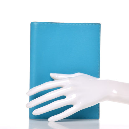 Hermes Lambskin Globe Trotter Agenda Cover Turquoise 2 of 8
