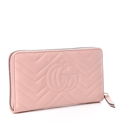 Gucci Calfskin Matelasse GG Marmont Zip Around Organizer Wallet Perfect Pink 3 of 7