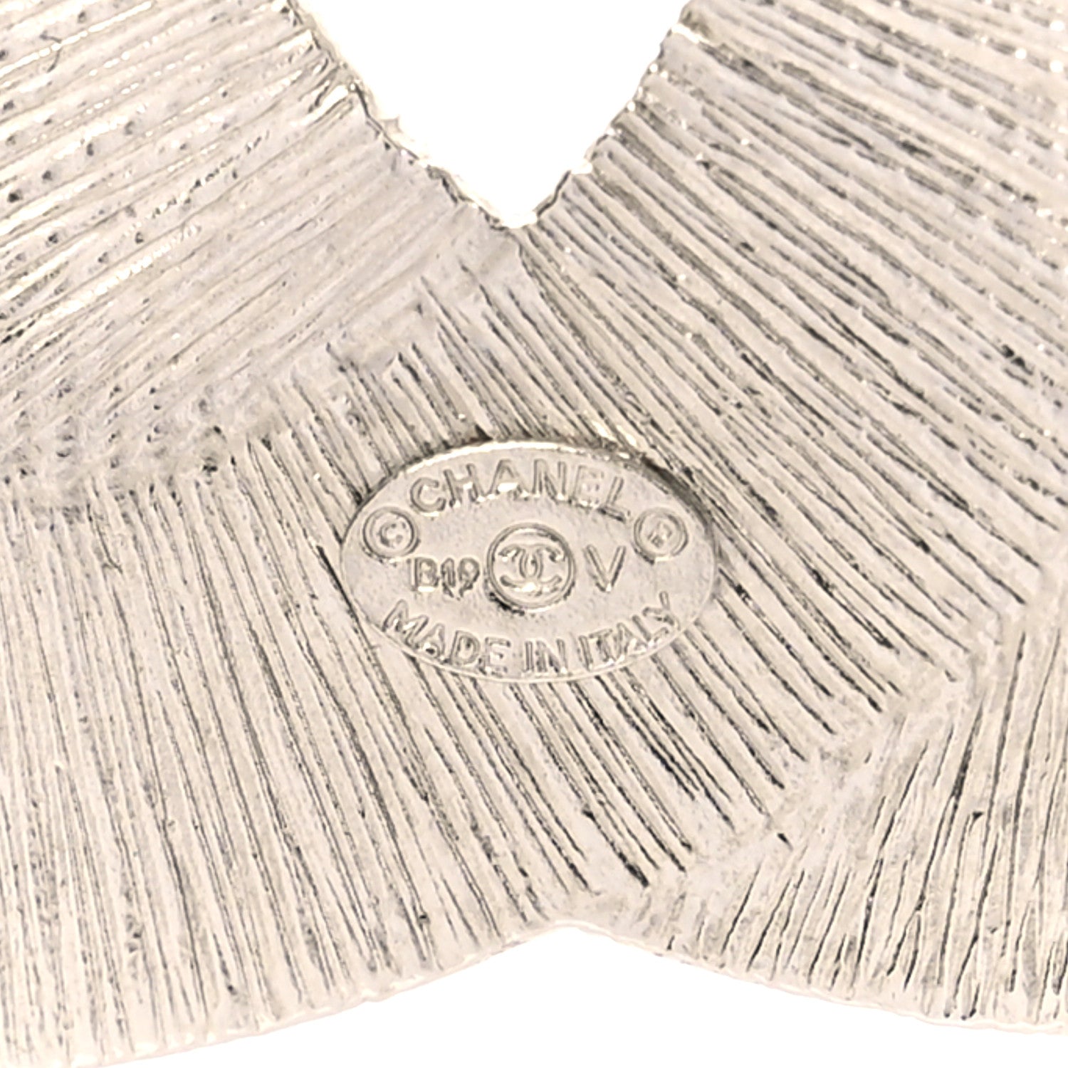 Chanel Baguette Crystal CC Brooch Silver 3 of 4