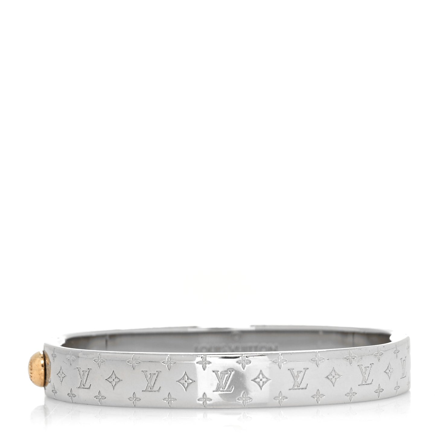Brass Palladium Plated Nanogram Cuff M Silver