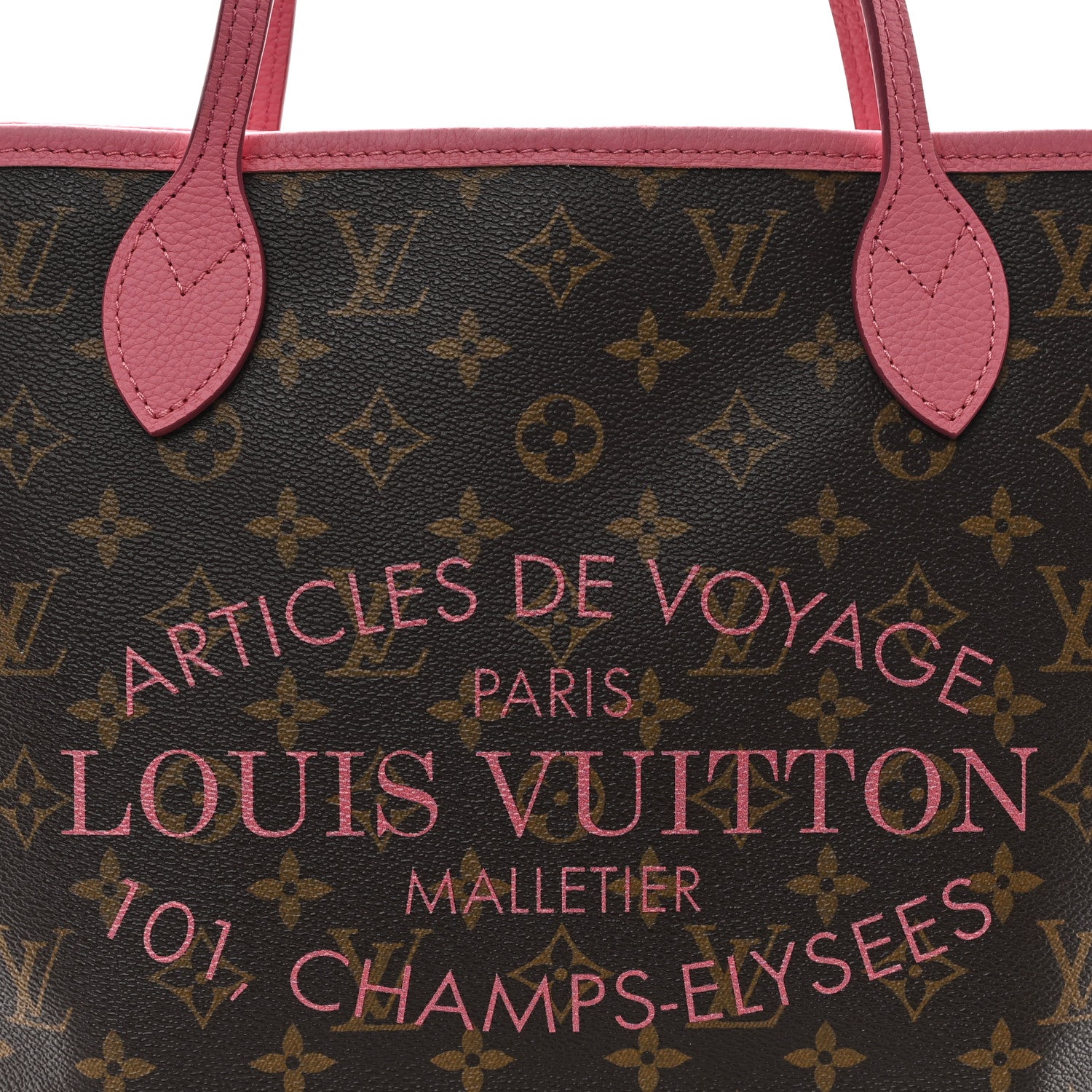 Louis Vuitton Monogram Articles de Voyage Ikat Neverfull MM Rose Velours 8 of 10