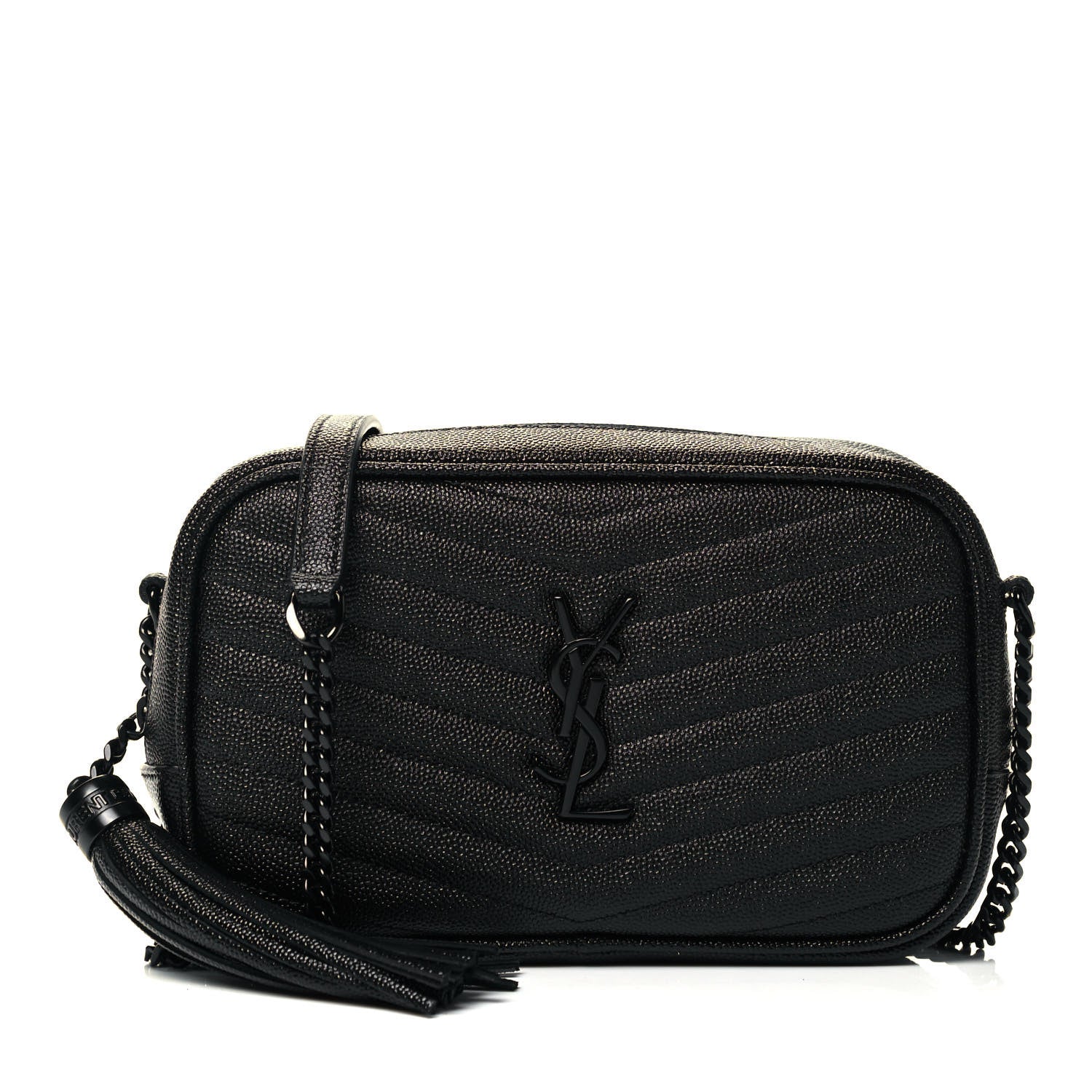 Saint Laurent Grain De Poudre Matelasse Monogram Mini Lou Camera Bag Black 1 of 10