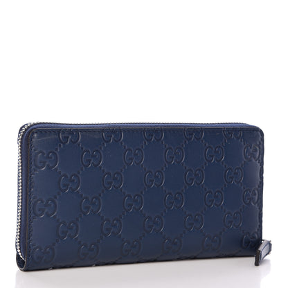 Gucci X MLB Guccissima Signature NY Yankees Embroidered Zip Around Wallet Royale Ivory 3 of 8