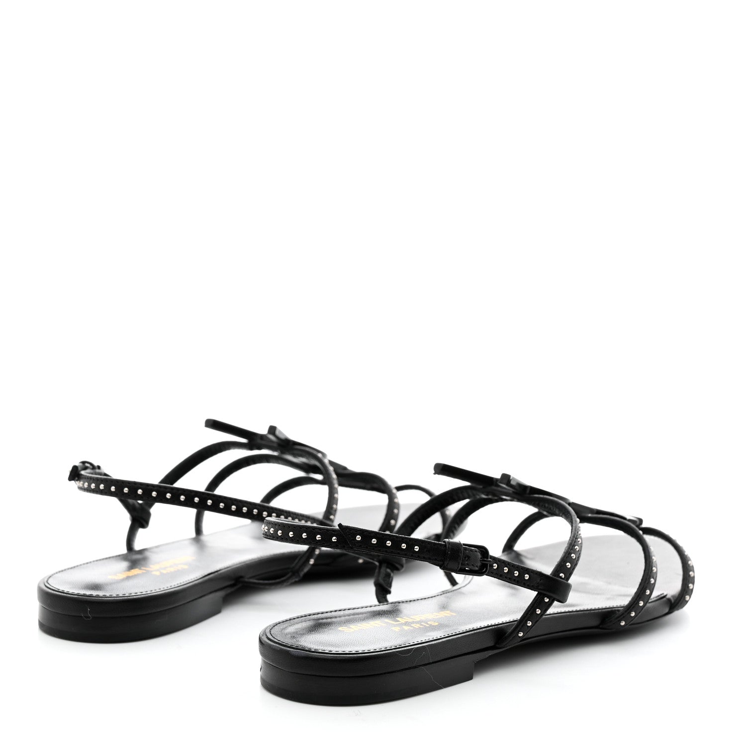 Saint Laurent Nappa Vendome Studded Cassandra 05 Sandals 37.5 Black 4 of 7