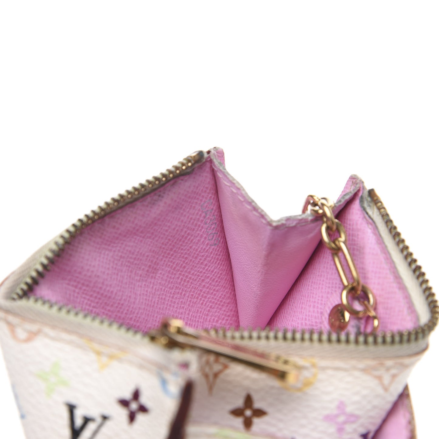 Monogram Multicolor Key Pouch White Litchi