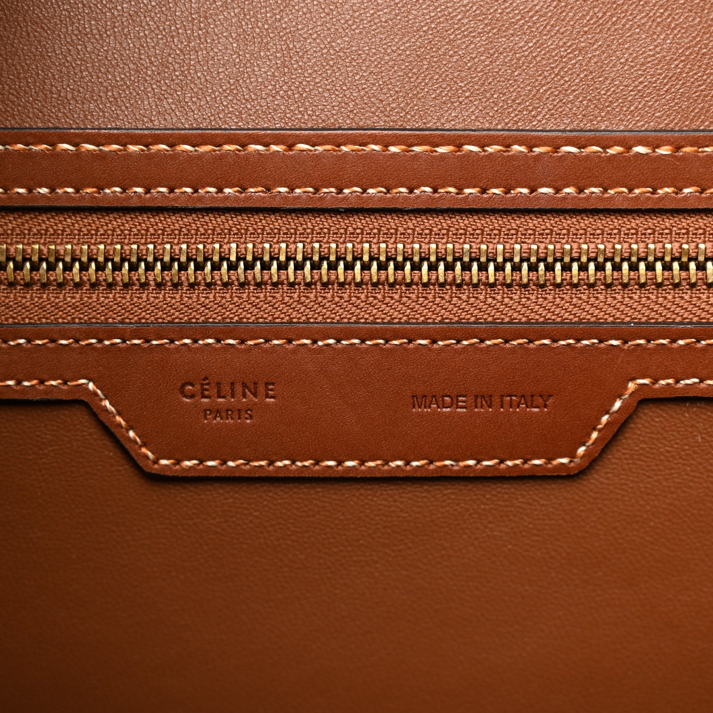Natural Calfskin Double Stitching Mini Luggage Tan