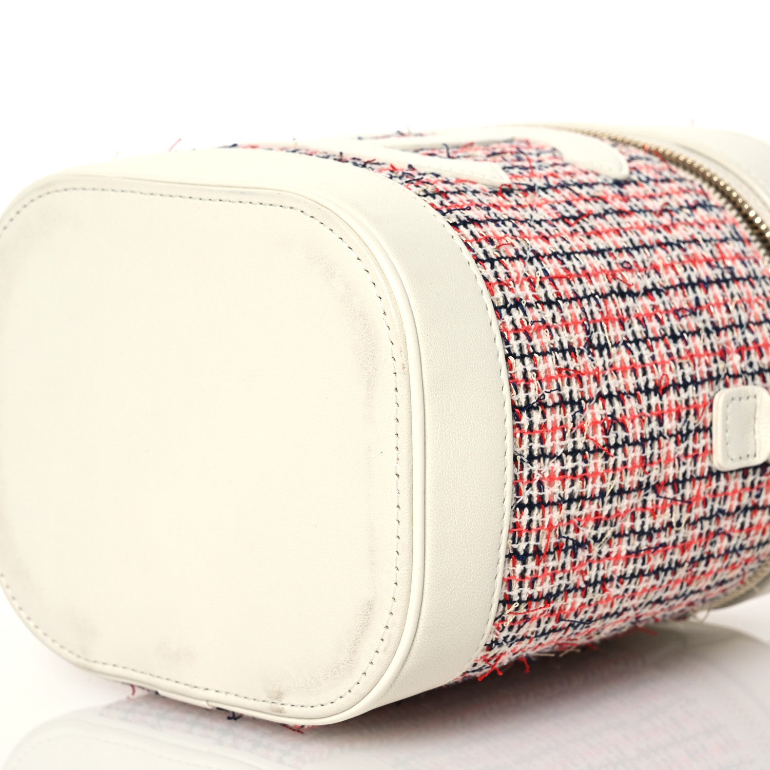 Chanel Tweed Lambskin Timeless Vanity Cosmetic Case White 10 of 12