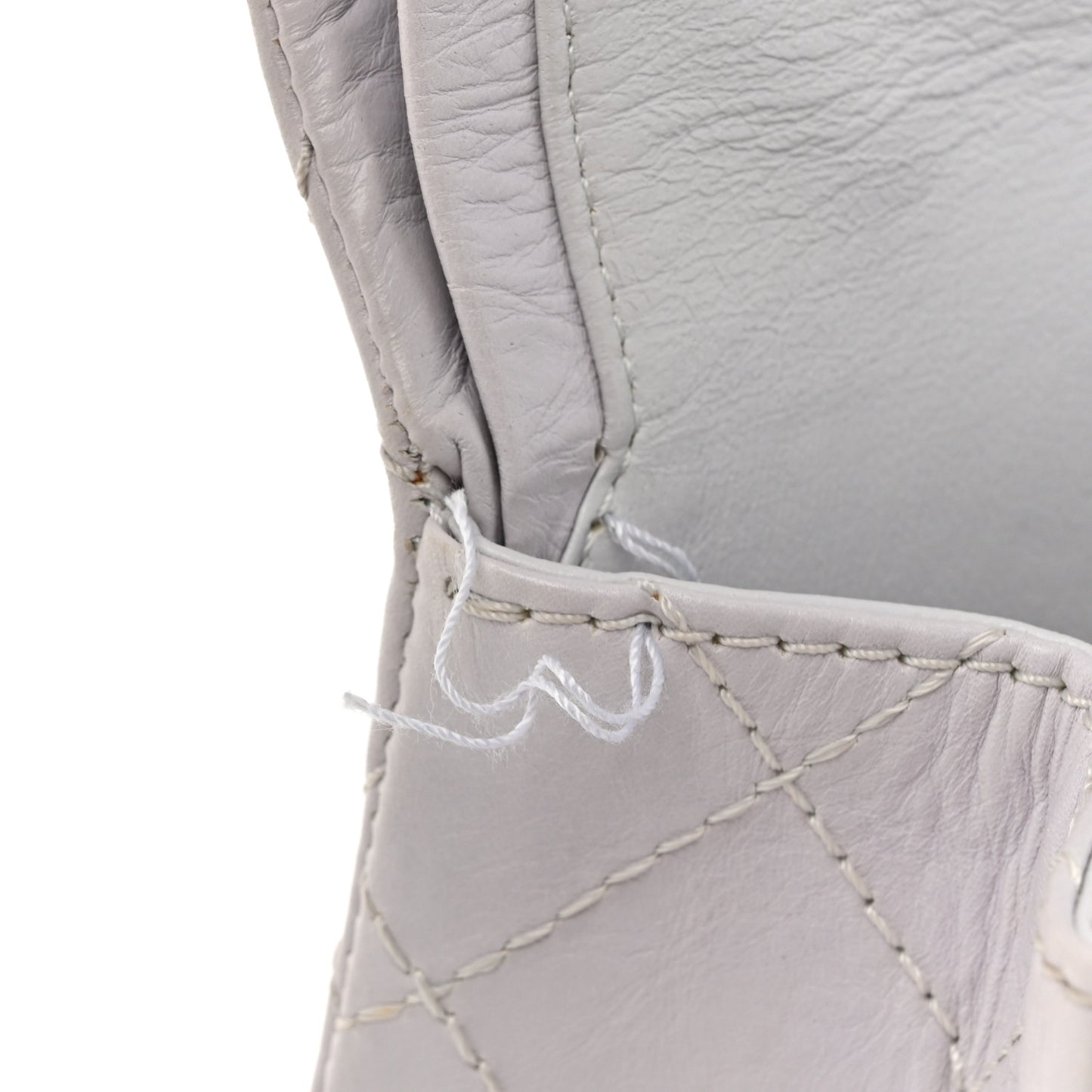 Aged Calfskin Quilted 2.55 Reissue 226 Flap White