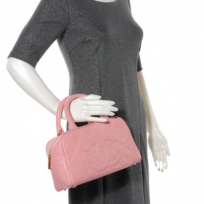 Chanel Caviar Quilted Small Bowler Pink 2 of 9