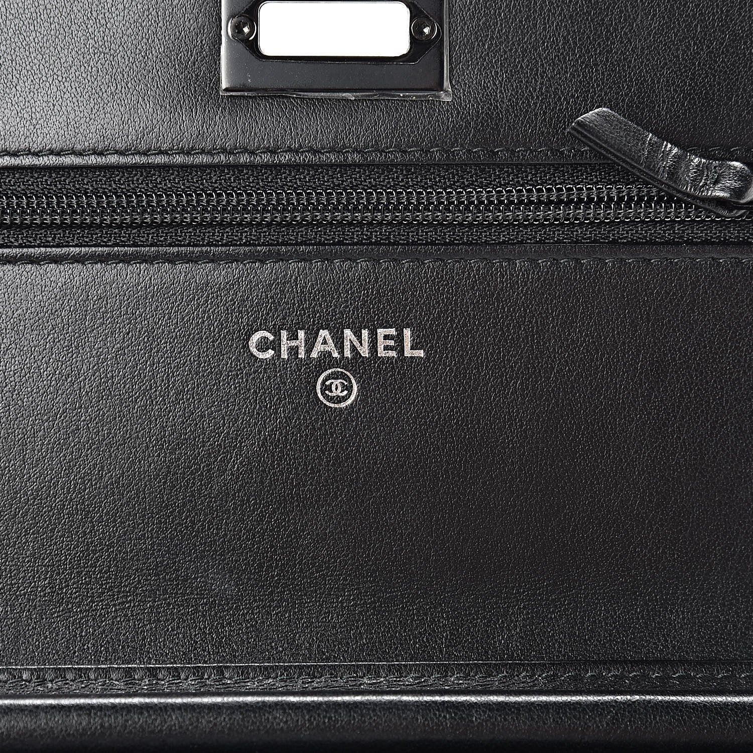 Chanel Aged Calfskin Chevron Quilted Reissue Wallet On Chain WOC So Black 6 of 12