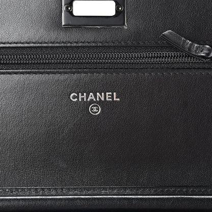 Chanel Aged Calfskin Chevron Quilted Reissue Wallet On Chain WOC So Black 6 of 12