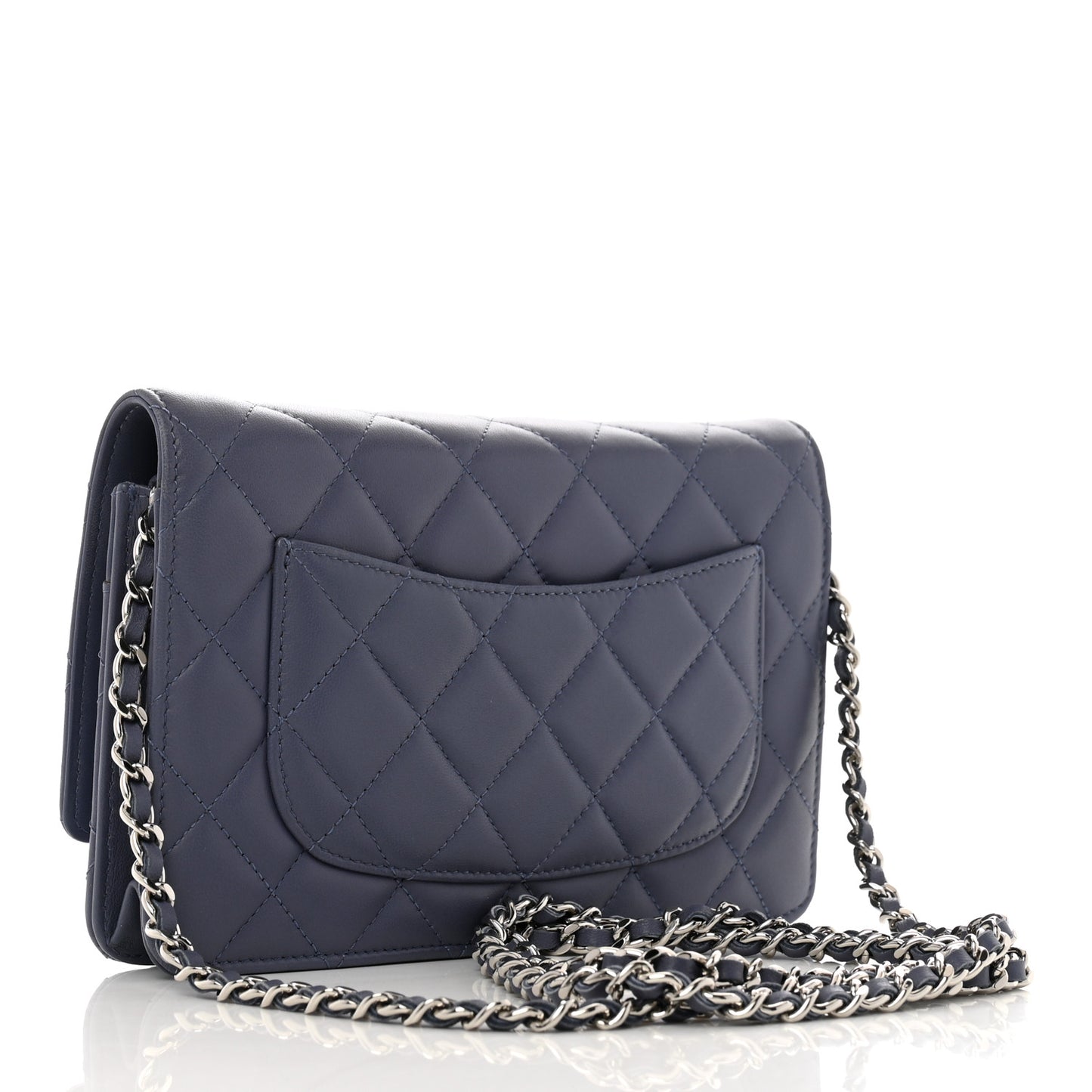Lambskin Quilted Wallet On Chain WOC Lavender