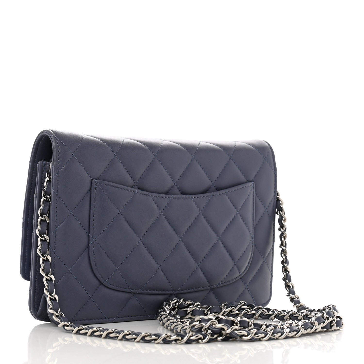 Chanel Lambskin Quilted Wallet On Chain WOC Lavender 3 of 12