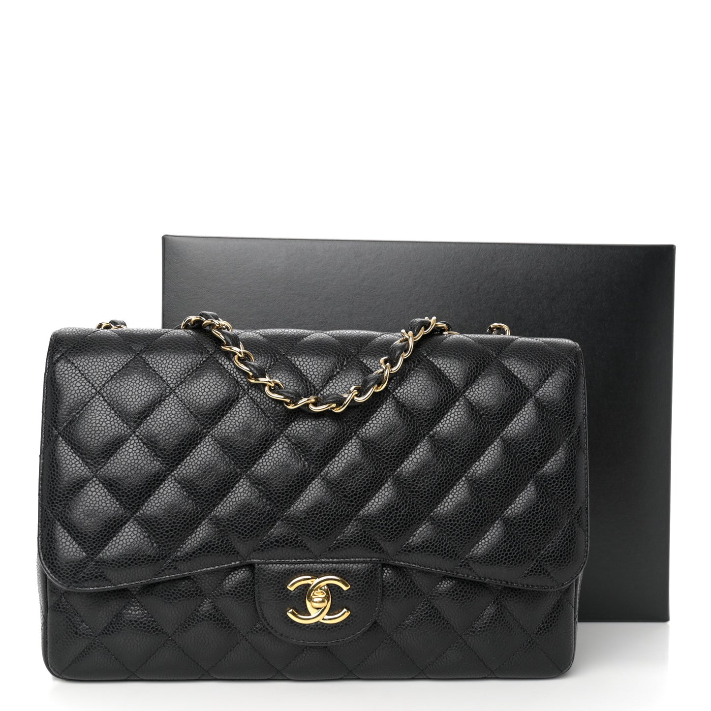 Caviar Quilted Jumbo Single Flap Black