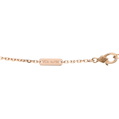 Van Cleef & Arpels 18K Rose Gold Diamond Mother of Pearl Two Butterfly Pendant Necklace 3 of 5