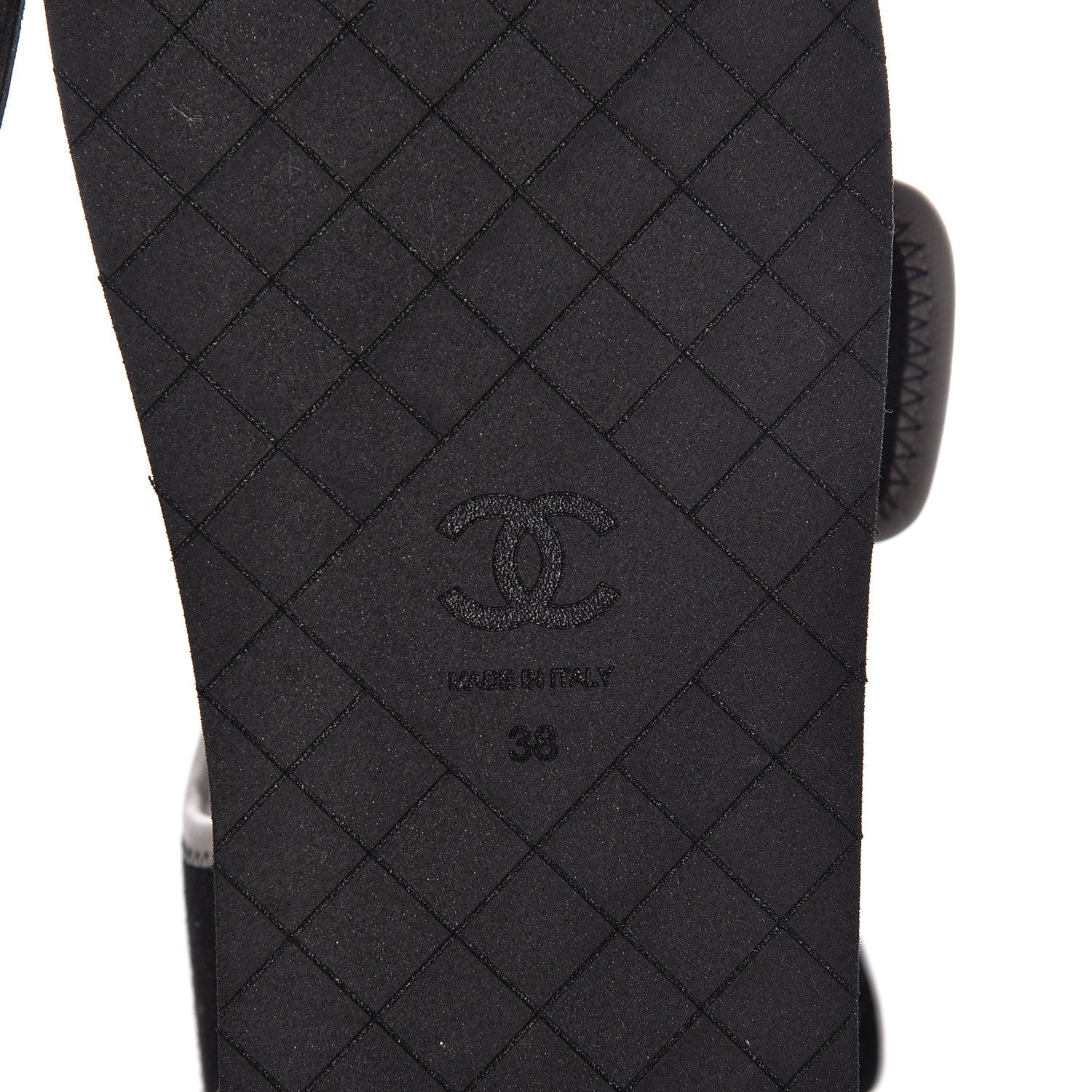 Chanel Lambskin Jersey Coco Sandals 38 Black 6 of 8