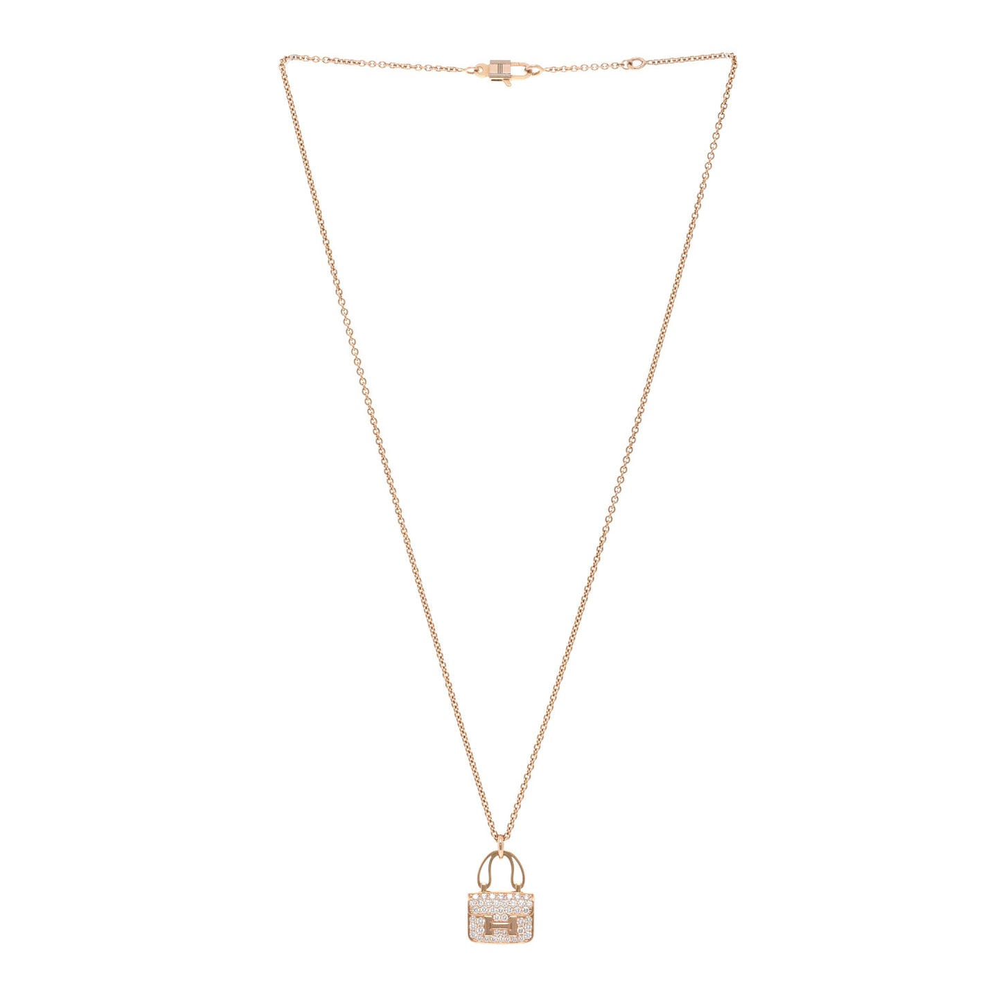 18K Rose Gold Diamond Constance Amulettes Pendant Necklace
