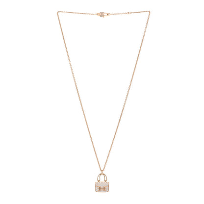 Hermes 18K Rose Gold Diamond Constance Amulettes Pendant Necklace 3 of 5