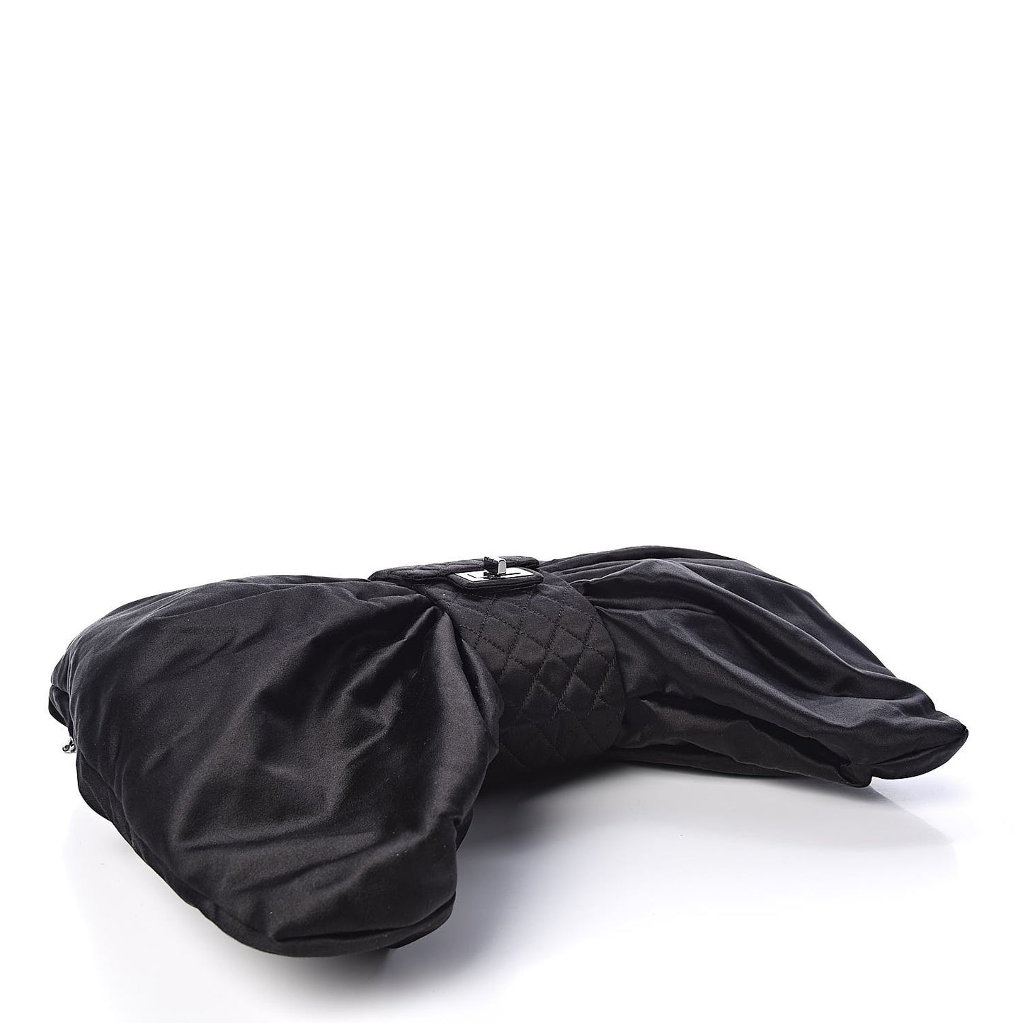 Satin Large Bow Bag Black