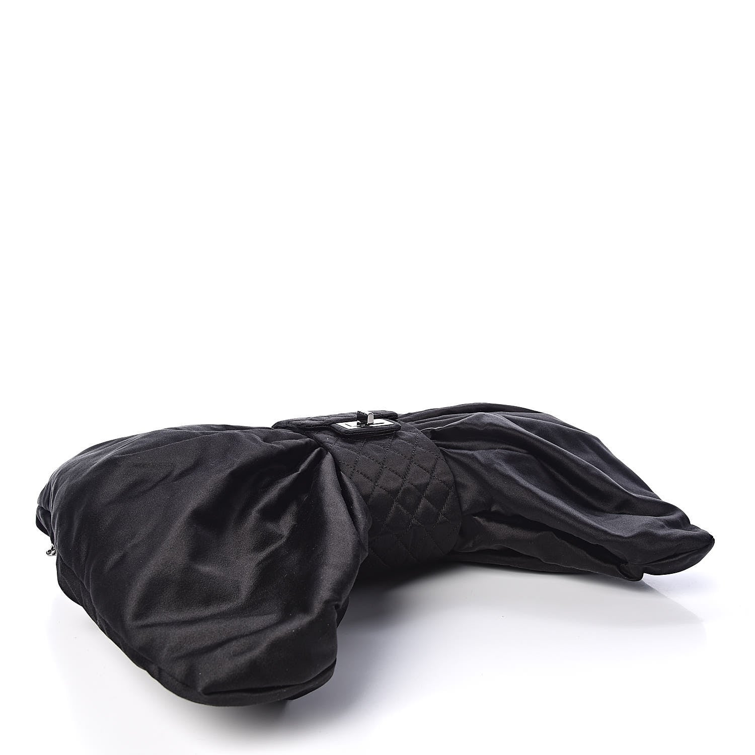 Chanel Satin Large Bow Bag Black 4 of 9