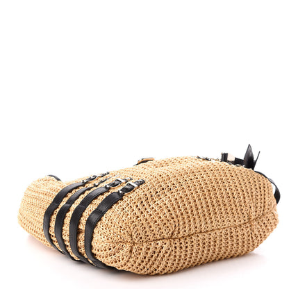 Jimmy Choo Woven Raffia Bali Hobo Taupe 4 of 9