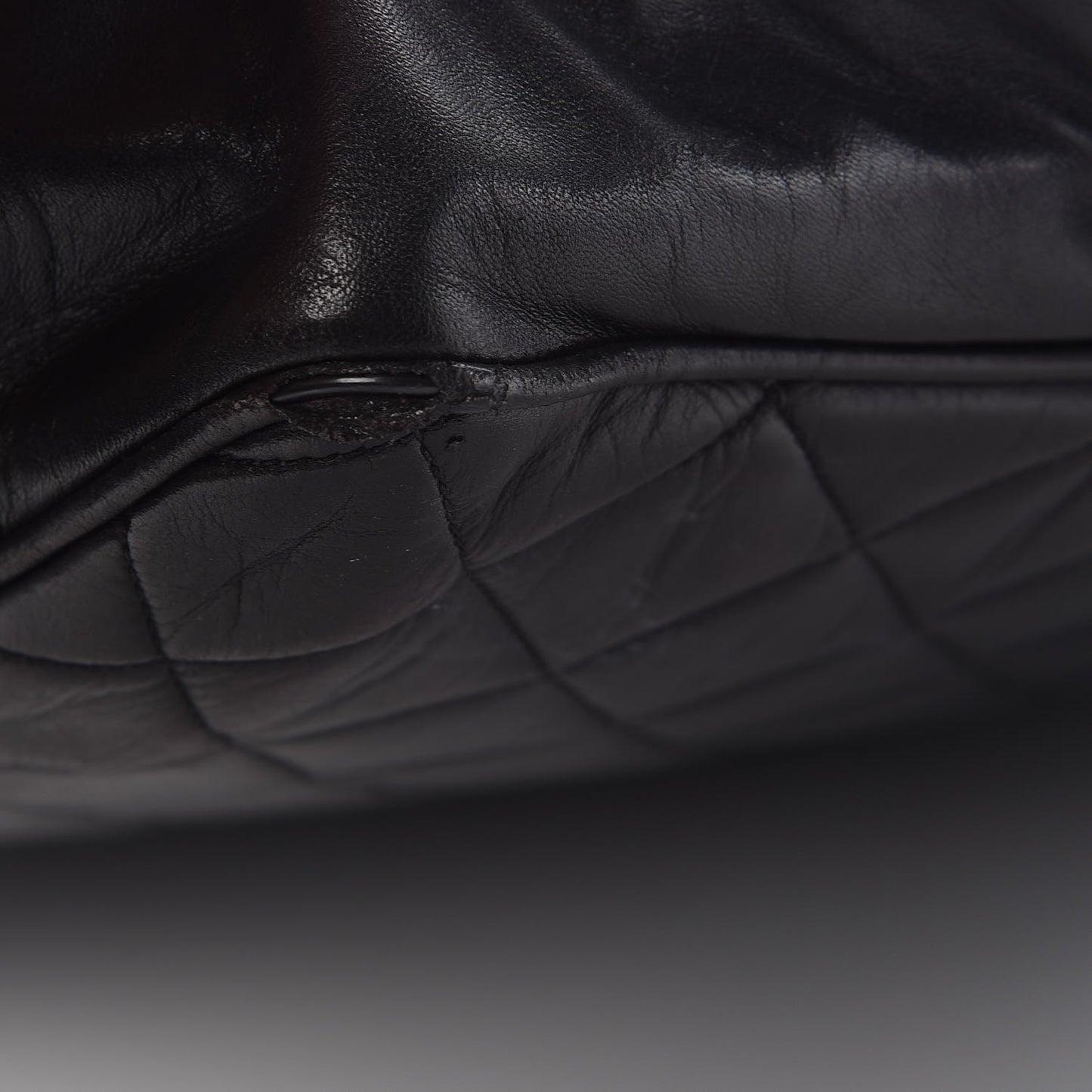 Lambskin Quilted Shoulder Bag Black