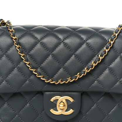 Chanel Lambskin Quilted Medium Rectangular CC Slide Flap Grey 9 of 11