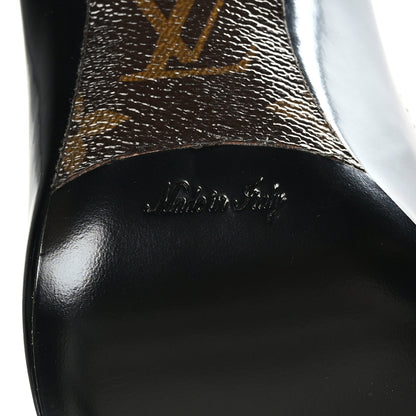 Louis Vuitton Patent Monogram Uniformes Pumps 38 Black 6 of 7