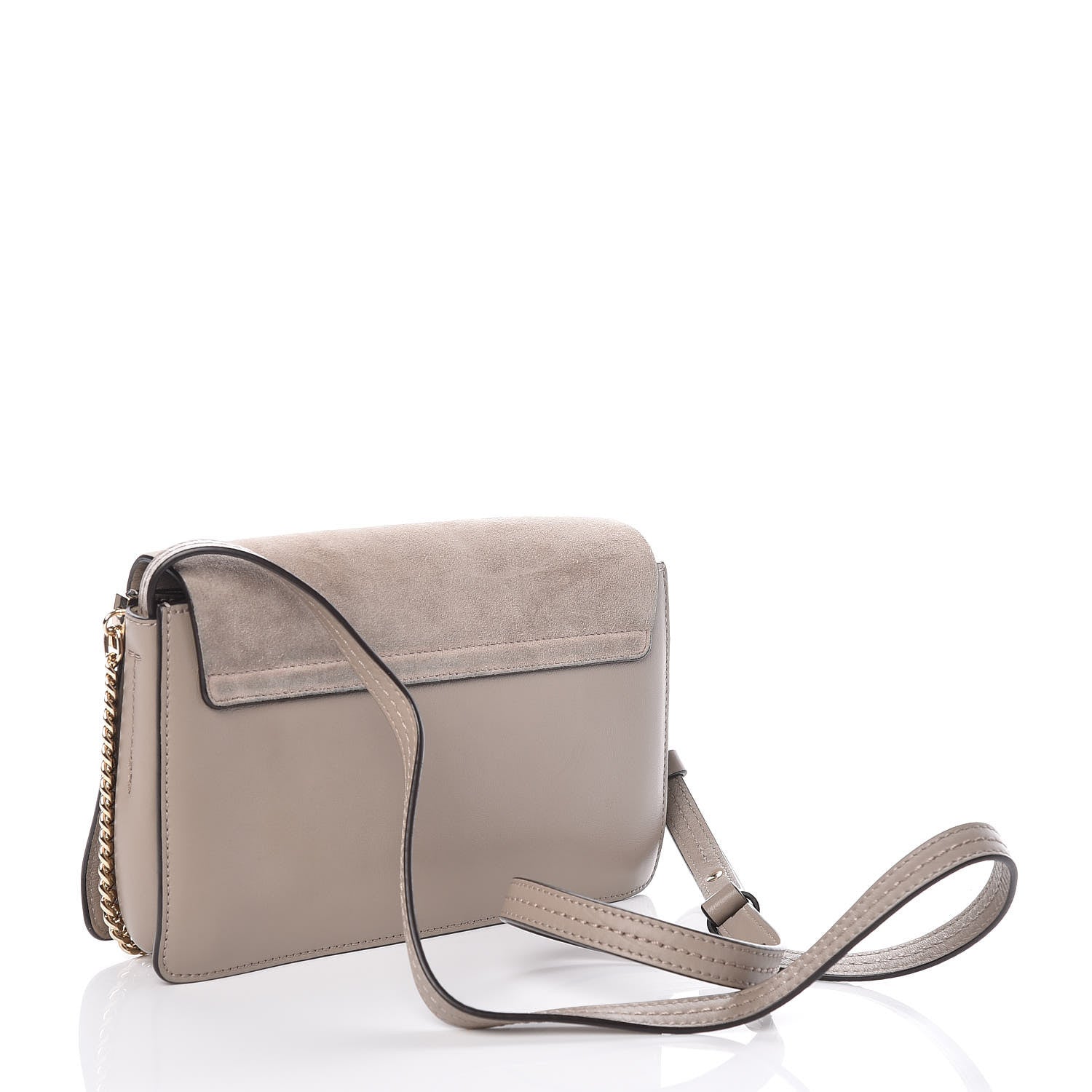 Chloe Suede Calfskin Small Faye Shoulder Bag Motty Grey 3 of 10