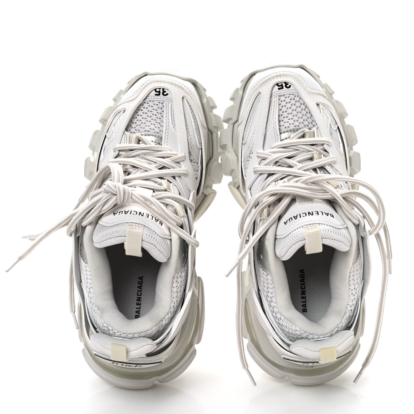 Rubber Mesh Fabric Monocolor Recycled Sole Womens Track Sneakers 35 White