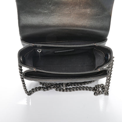 Chanel Metallic Goatskin Quilted Small Rock In Rome Flap Charcoal 5 of 16