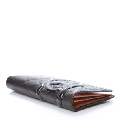 Chanel Calfskin Quilted Cambon Yen Wallet Marron Fonce 4 of 14