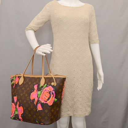 Louis Vuitton Monogram Roses Neverfull MM 5 of 8