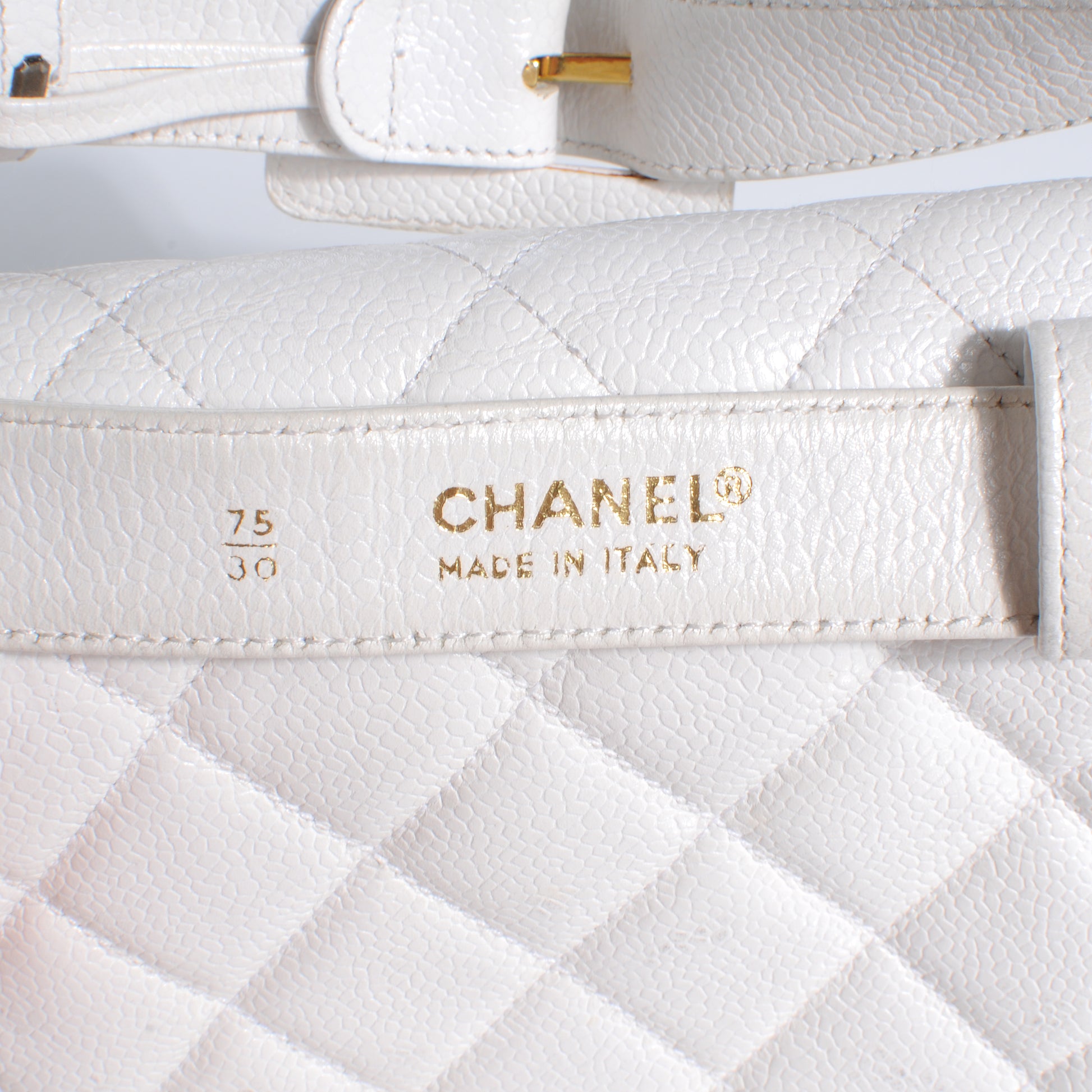 Chanel Caviar Flap Waist Belt Bag White 75 30 5 of 8