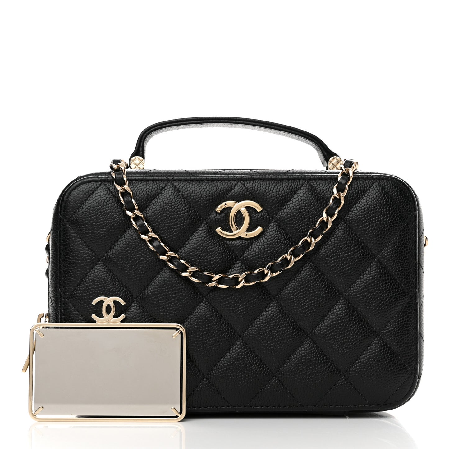 Caviar Quilted Vanity Case Black