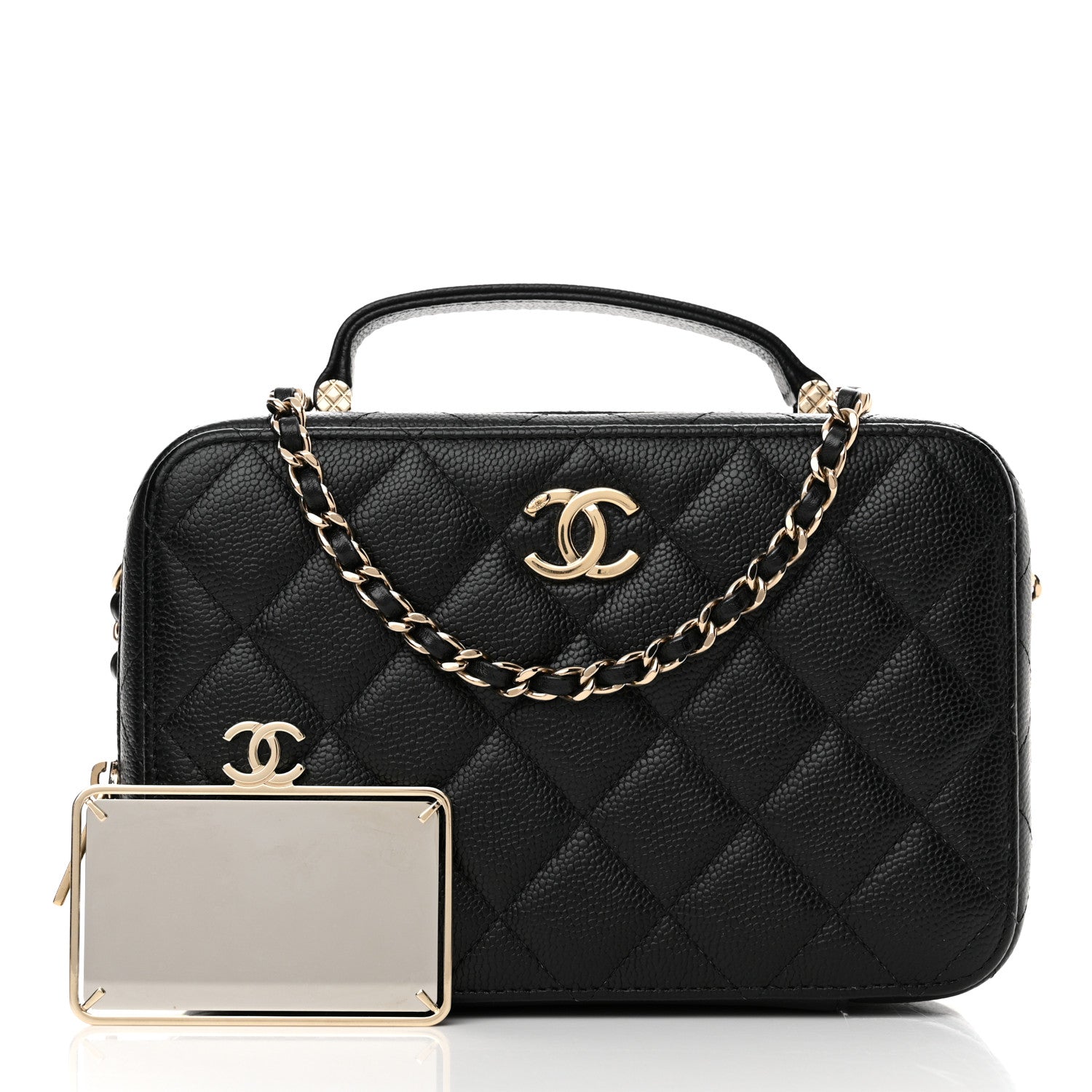 Chanel Caviar Quilted Vanity Case Black 3 of 12