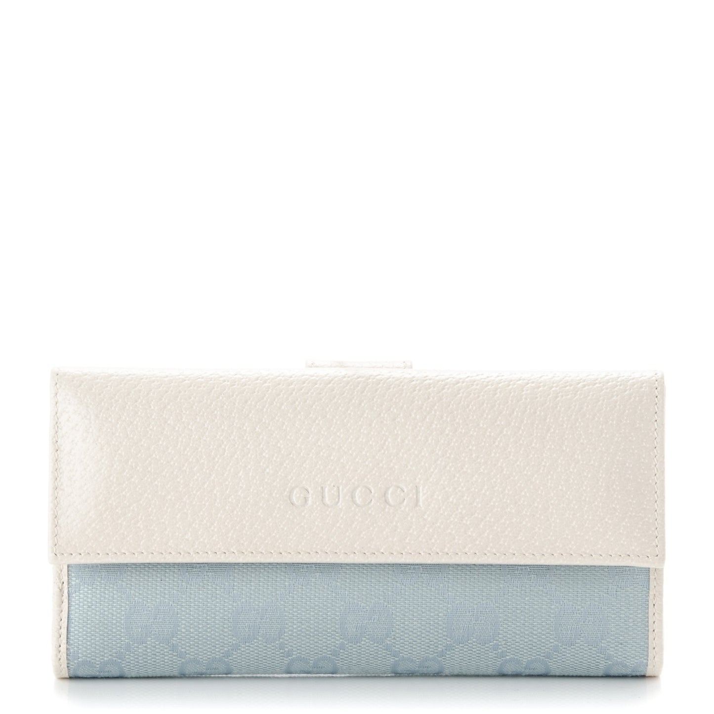 Monogram Calfskin Continental Flap Wallet Off White Blue