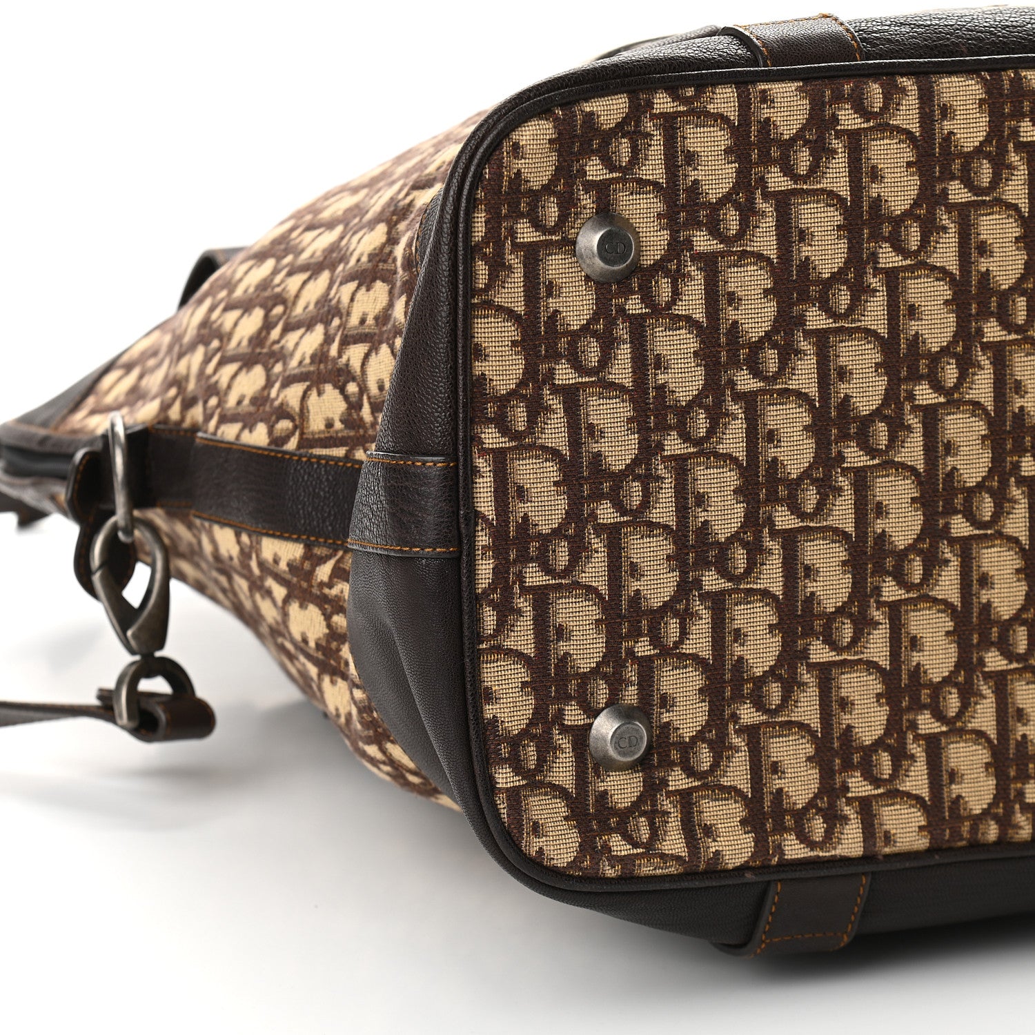 Christian Dior Monogram Plaque Tote Brown 9 of 11